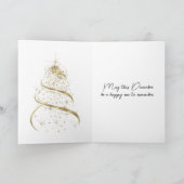 Christmas Snowy Owl In the Moonlight Kaart (Binnen)