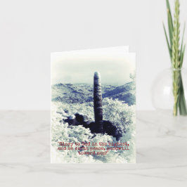 Christmas Snowy wonderland w Cactus Christian card Notitiekaartje