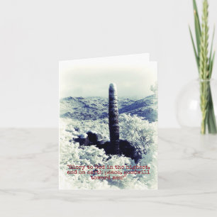 Christmas Snowy wonderland w Cactus Christian card Notitiekaartje