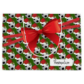 Christmas Soccer Ball Pattern - Large Groot Cadeauzakje (Voorkant)
