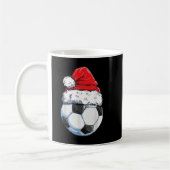 Christmas Soccer Ball Santa Hat Funny Sport Xmas B Koffiemok (Links)