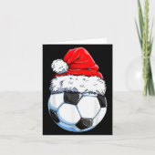 Christmas Soccer Ball Santa Hat Funny Srts Xmas Bo Kaart (Voorkant)