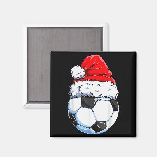 Christmas Soccer Ball Santa Hat Funny Srts Xmas Bo Magneet (Voorkant / Achterkant)