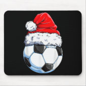 Christmas Soccer Ball Santa Hat Funny Srts Xmas Bo Muismat (Voorkant)