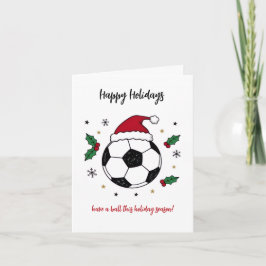 Christmas Soccer Ball Santa Hat Greeting Cards Feestdagen Kaart