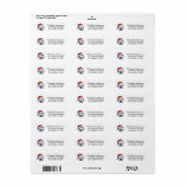 Christmas Soccer Ball Santa Return Address Etiket (Full Sheet)