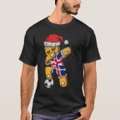 Christmas Soccer Boy Dabbing Gingerbread England F T-shirt (Voorkant)
