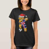 Christmas Soccer Boy Dabbing Gingerbread England F T-shirt (Voorkant)