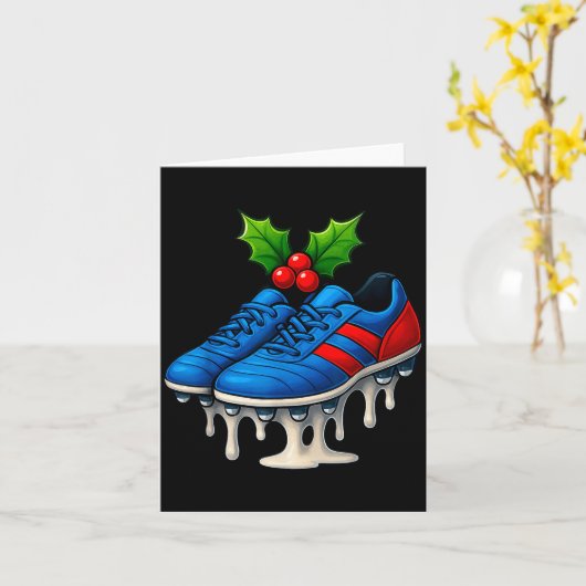 Christmas Soccer Cleats Ice Cream Drip Xmas  Kaart (Gele Bloem)