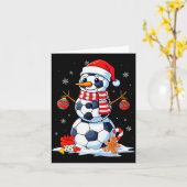 Christmas Soccer Funny Snowman Men Boys Kids  Kaart (Gele Bloem)