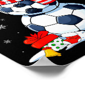 Christmas Soccer Funny Snowman Men Boys Kids  Poster (Hoek)