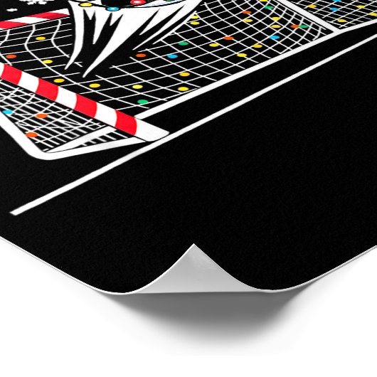 Christmas Soccer Goal Ball Lights Santa Xmas Kids  Poster (Hoek)