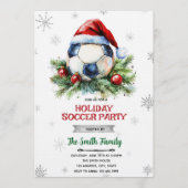Christmas soccer party invitation kaart (Voorkant)
