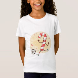 Christmas Soccer Player Candy Cane T-shirt