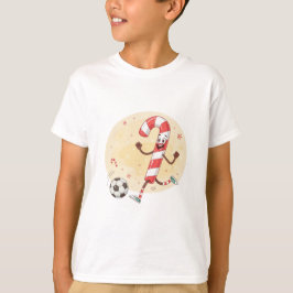Christmas Soccer Player Candy Cane T-shirt