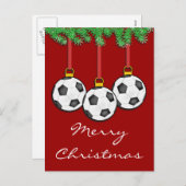 Christmas Soccer Postcard Feestdagenkaart (Voorkant / Achterkant)