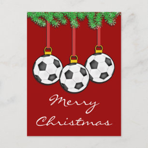 Christmas Soccer Postcard Feestdagenkaart