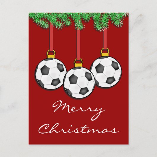 Christmas Soccer Postcard Feestdagenkaart (Voorkant)