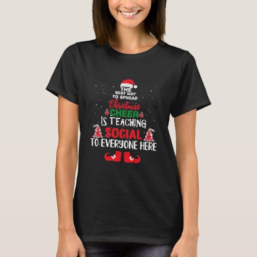 Christmas Social Teachers , Funny Teachers T-shirt (Voorkant)