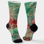 Christmas Socks Gold Writings Sokken (Gebogen)