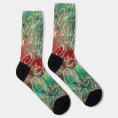 Christmas Socks Gold Writings Sokken (Rechts)