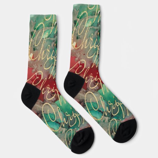 Christmas Socks Gold Writings Sokken (Rechts)