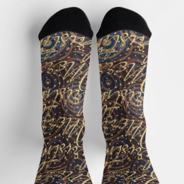 Christmas Socks Navy Swirls Sokken