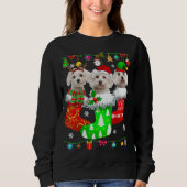 Christmas Socks Pajama Maltese Dog Puppy Lover Trui (Voorkant)