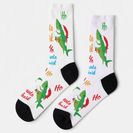Christmas Socks Santa Shark Sokken (Links)