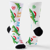 Christmas Socks Santa Shark Sokken (Gebogen)