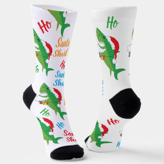 Christmas Socks Santa Shark Sokken (Gebogen)