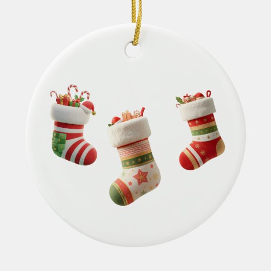 Christmas Socks Set – Cute Holiday Sock Designs Keramisch Ornament (Voorkant)