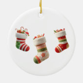 Christmas Socks Set – Cute Holiday Sock Designs Keramisch Ornament (Achterkant)