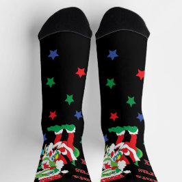 Christmas Socks TySantaSaurus Rex Sokken