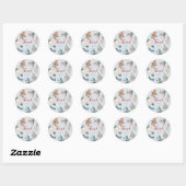 Christmas Soft Winter First Birthday Thank You Ronde Sticker (Vel)