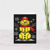 Christmas Softball Snowman Girls, Softball Christm Kaart (Voorkant)