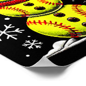 Christmas Softball Snowman Girls, Softball Christm Poster (Hoek)