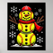 Christmas Softball Snowman Girls, Softball Christm Poster (Voorkant)