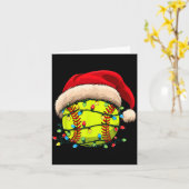Christmas Softball Xmas Santa Srts Hat Mens Womens Kaart (Gele Bloem)