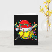 Christmas Softball Xmas Santa Srts Hat Mens Womens Kaart (Gele Bloem)