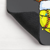 Christmas Softball Xmas Santa Srts Hat Mens Womens Muismat (Hoek)