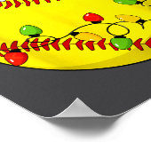 Christmas Softball Xmas Santa Srts Hat Mens Womens Poster (Hoek)