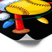 Christmas Softball Xmas Santa Srts Hat Mens Womens Poster (Hoek)