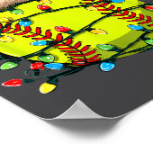 Christmas Softball Xmas Santa Srts Hat Mens Womens Poster (Hoek)