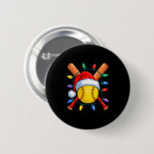 Christmas Softball Xmas Santa Srts Hat Mens Womens Ronde Button 5,7 Cm (Voorkant /achterkant)