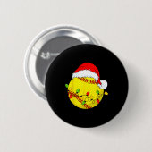 Christmas Softball Xmas Santa Srts Hat Mens Womens Ronde Button 5,7 Cm (Voorkant /achterkant)
