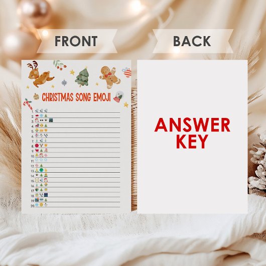 Christmas Song Emoji Game Feestdagenkaart