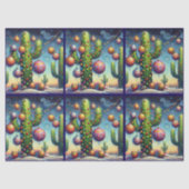 Christmas Southwest Saguaro Cactus Decoupage Tissuepapier (Voorkant)
