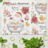  Christmas Spa themed with champagne Theedoek (Gevouwen)