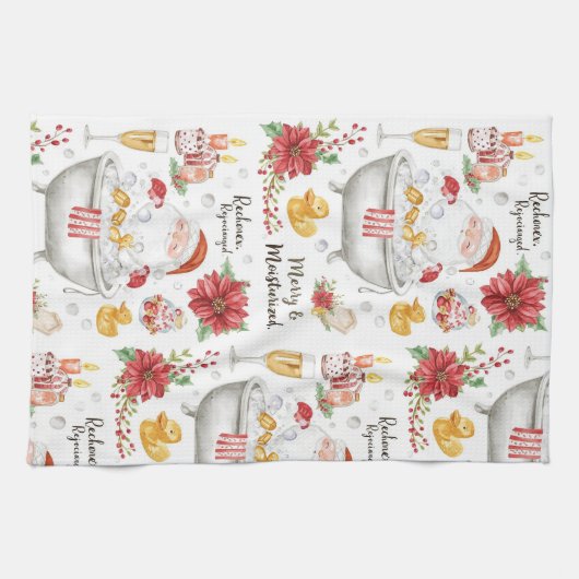  Christmas Spa themed with champagne Theedoek (Horizontaal)